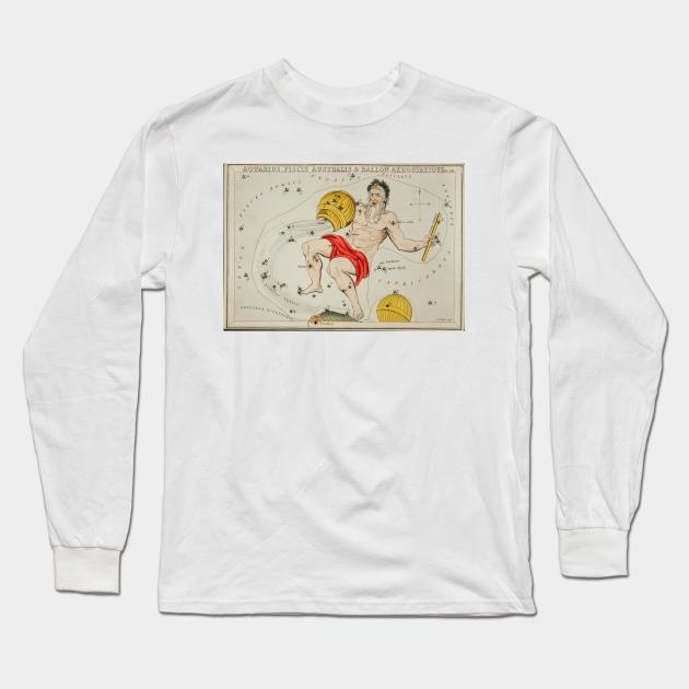 Aquarius Constellation Long Sleeve T-Shirt by Big Term Designs